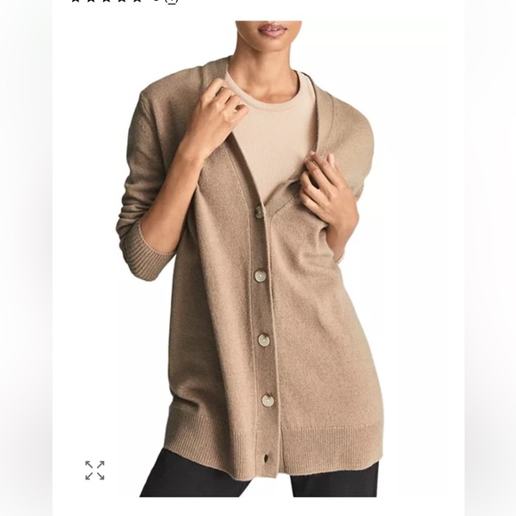 Reiss Sweaters - REISS KELIS CASHMERE BLEND CAMEL CARDIGAN BUTTON-DOWN CHIC STYLISH NWT size XS